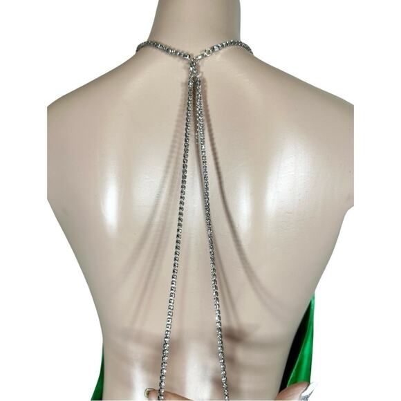 Retrofete Anahita Green Mini Rhinestone Dress SZ XL $399 - Picture 13 of 16